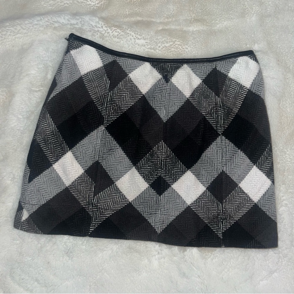 FREE PEOPLE WOOL MINI SKIRT sz 0 Houndstooth